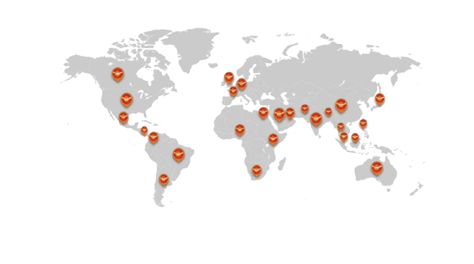 World Map showing SubhLagan presence